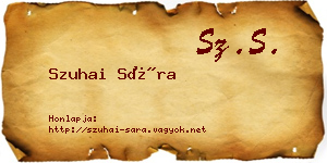 Szuhai Sára névjegykártya